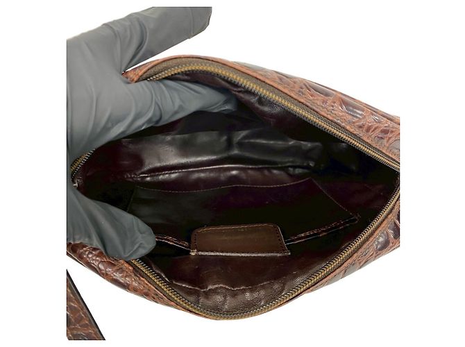 Borsa a tracolla pochette in pelle con logo hardware Vara Salvatore Ferragamo Marrone - vista 9