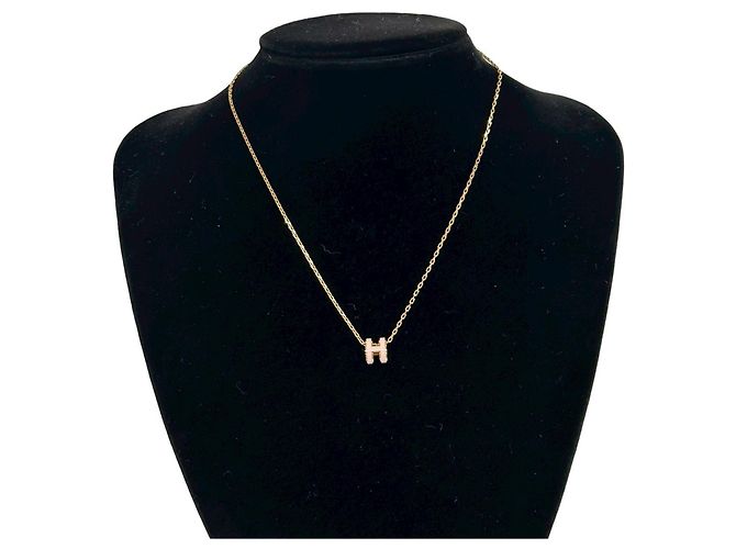 Hermès Collar HERMES Mini Pop H Rosa Dorado - vista 2