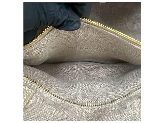 Borsa Tote in tela Prada Canapa con placca logo triangolare Beige Arancione - vista 10