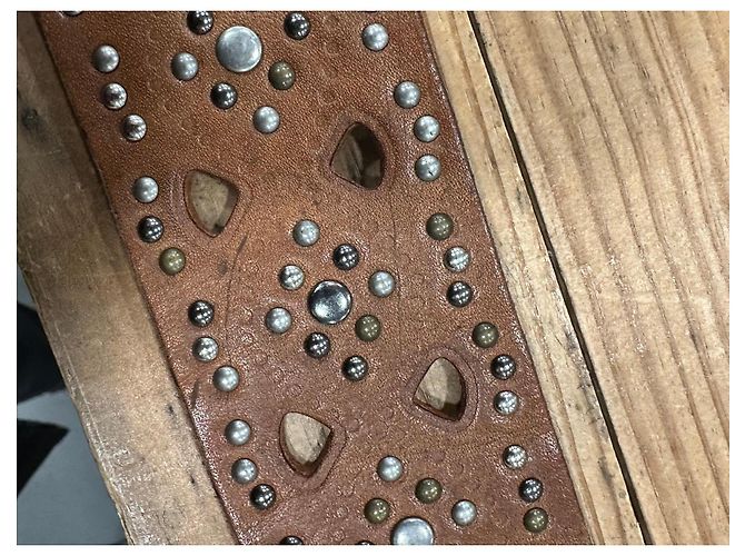 Max Mara Ledergürtel braun mit Nieten - Ansicht 5
