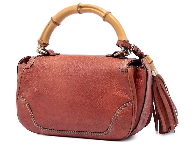 Borsa Gucci Red Medium in pelle New Bamboo Rosso - vista 2