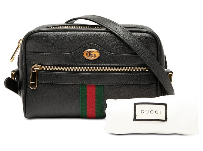 Gucci Black Mini Calfskin Web Ophidia Crossbody - view 8