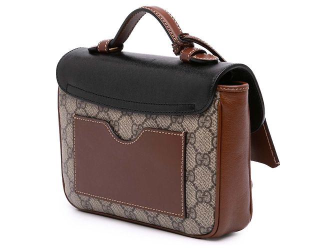 Borsa Gucci Beige Mini GG Supreme e pelle di vitello Padlock Flap Pocket - vista 2