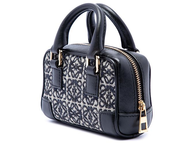 LOEWE Borsa Amazona in tela Anagram Nano nera Nero - vista 2
