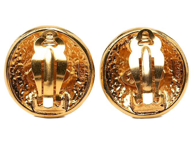 Orecchini a clip rotondi con logo Chanel placcati oro D'oro - vista 2