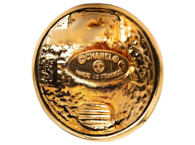 Orecchini a clip rotondi con logo Chanel placcati oro D'oro - vista 3