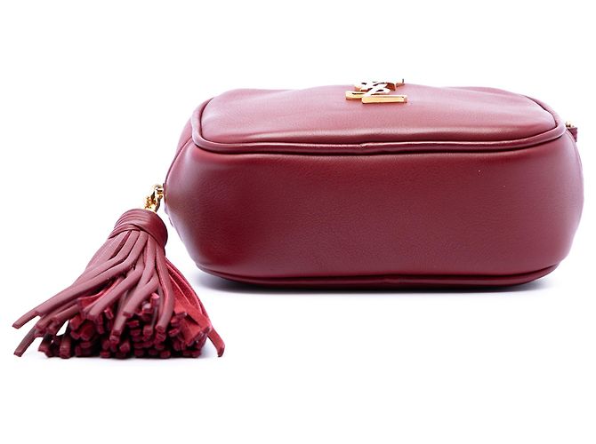 Borsa Blogger Monogram in pelle di vitello rossa Saint Laurent Rosso Bordò - vista 3
