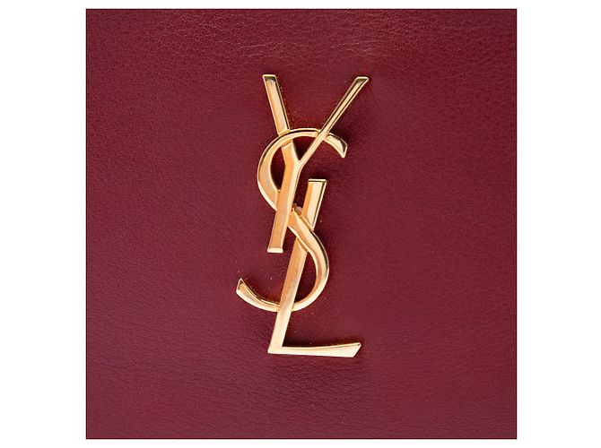 Borsa Blogger Monogram in pelle di vitello rossa Saint Laurent Rosso Bordò - vista 5