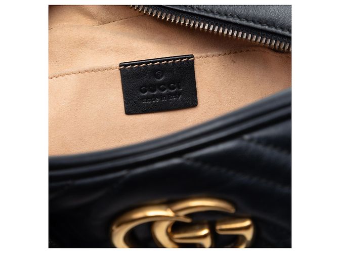Gucci Black Small GG Marmont Matelasse in pelle di vitello a tracolla Nero - vista 5