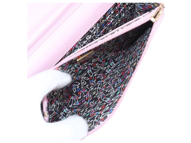 Chanel Pink CC gestepptes Caviar Wallet on Chain - Ansicht 4