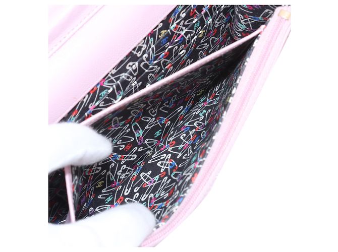 Chanel Pink CC gestepptes Caviar Wallet on Chain - Ansicht 5