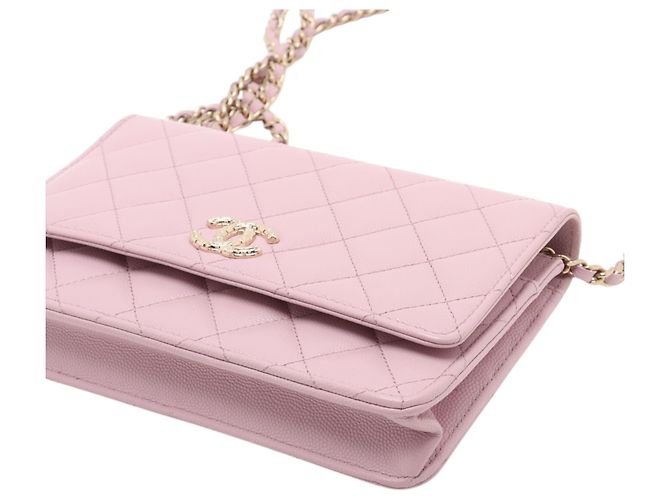Chanel Pink CC gestepptes Caviar Wallet on Chain - Ansicht 9