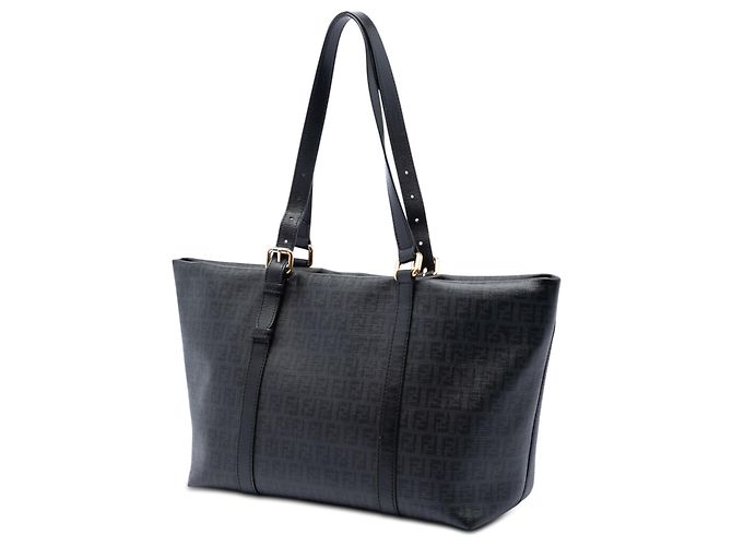 Fendi Superstar Tote aus grauem Zucchino beschichtetem Canvas Braun Anthrazitgrau - Ansicht 2