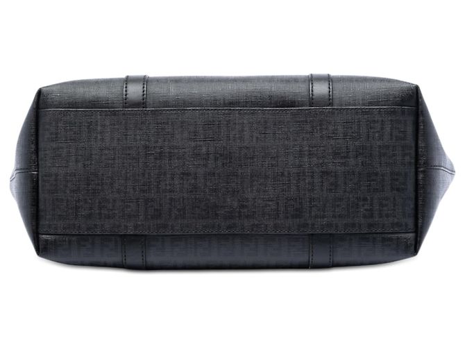 Fendi Superstar Tote aus grauem Zucchino beschichtetem Canvas Braun Anthrazitgrau - Ansicht 3