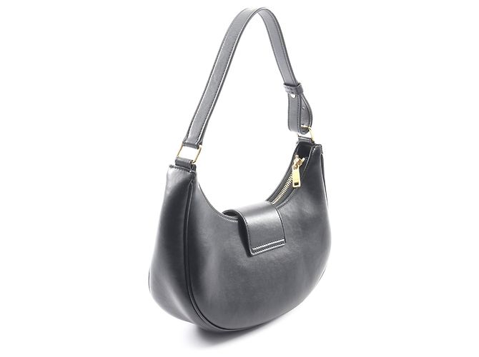 Céline Celine Triomphe Ava Schultertasche aus schwarzem Kalbsleder, Größe Medium - Ansicht 2