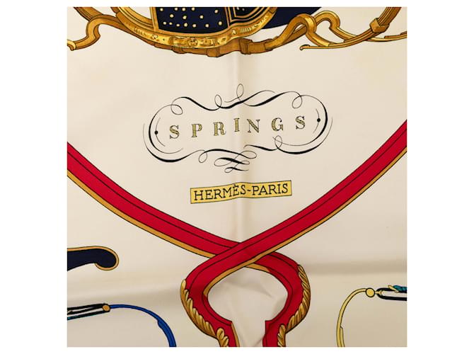 Sciarpa in seta Hermès White Springs 90 Bianco - vista 4