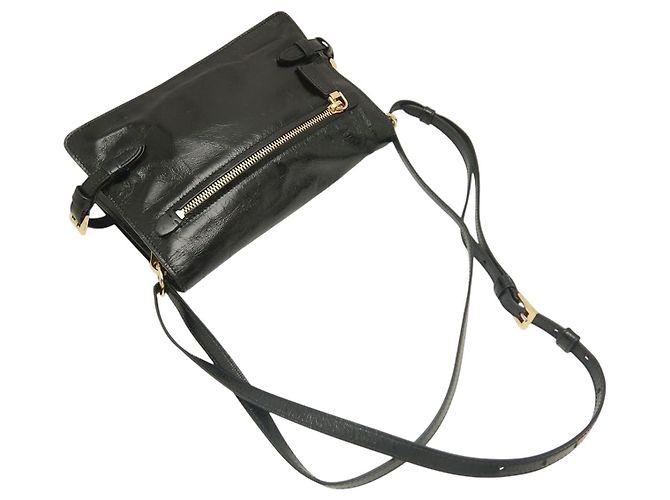 Borsa a tracolla Prada in pelle di vitello stropicciata nera Nero - vista 15