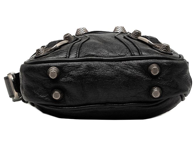 Borsa a tracolla Balenciaga Le Cagole Motocross in agnello nero - vista 3