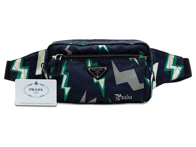 Borsa a tracolla Prada Blue Universal Studios Tessuto Frankenstein Thunder Blu navy - vista 7