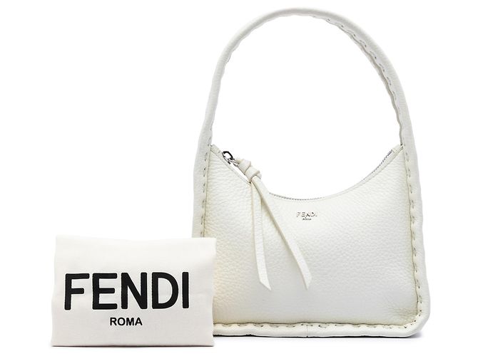 Borsa Fendi White Mini Cuoio Romano Selleria Fendessence Bianco Bianco sporco - vista 8