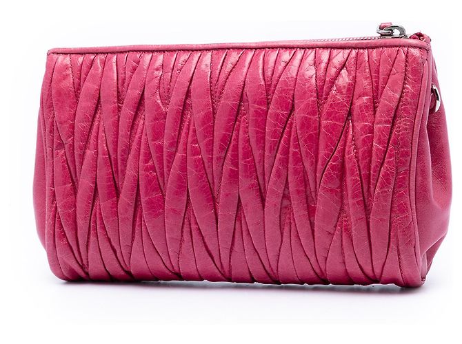 Miu Miu Borsa a tracolla in nappa trapuntata rosa con catena - vista 2