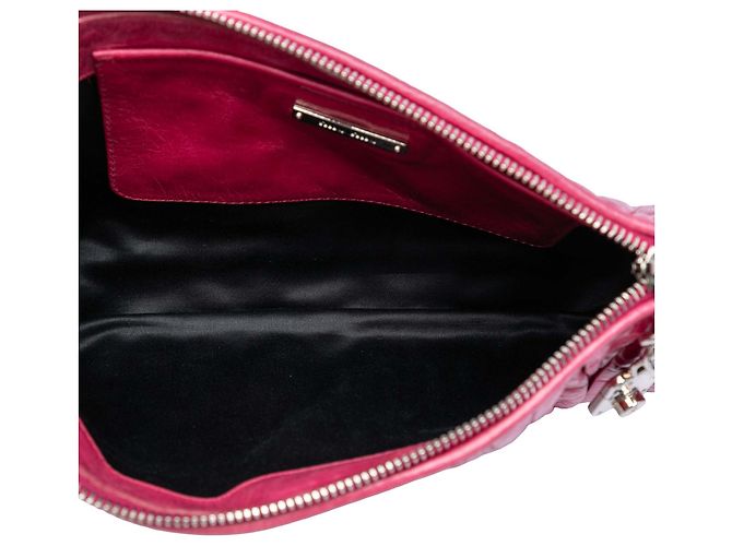 Miu Miu Borsa a tracolla in nappa trapuntata rosa con catena - vista 4