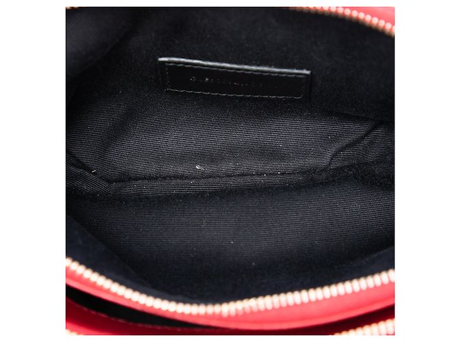 Saint Laurent Borsa a tracolla Becky Mini in agnello trapuntato rosso con doppia zip - vista 4