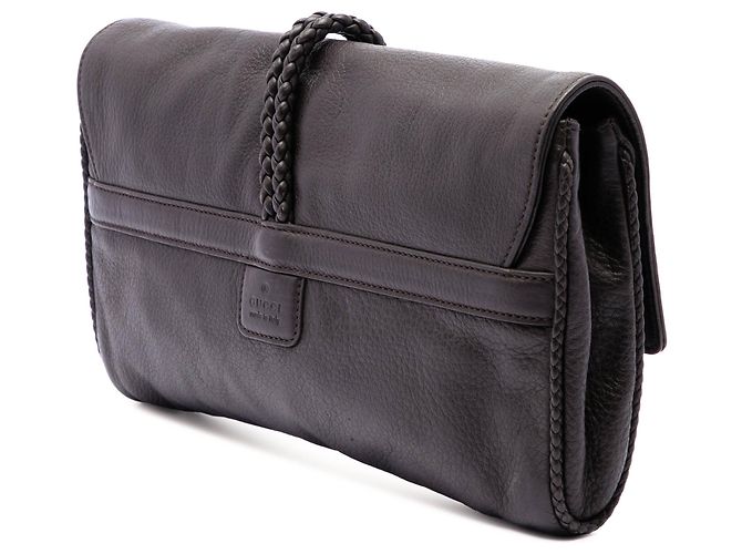 Clutch Bamboo in pelle di vitello marrone Gucci Marrone scuro - vista 2