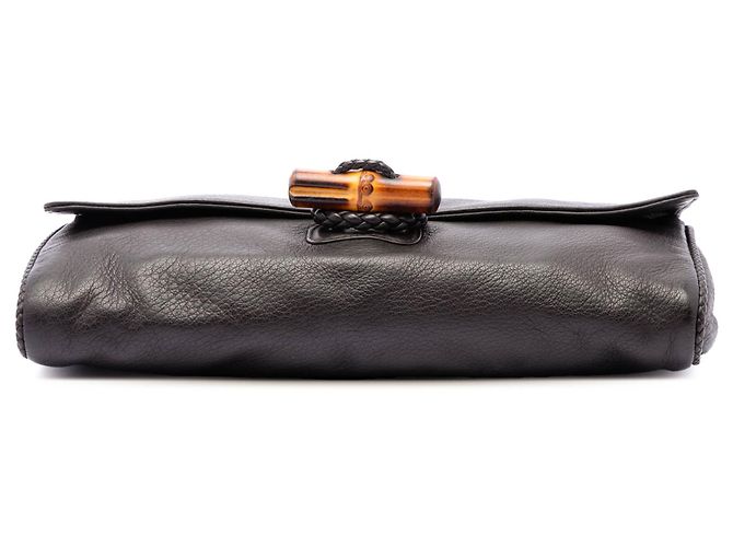 Clutch Bamboo in pelle di vitello marrone Gucci Marrone scuro - vista 3