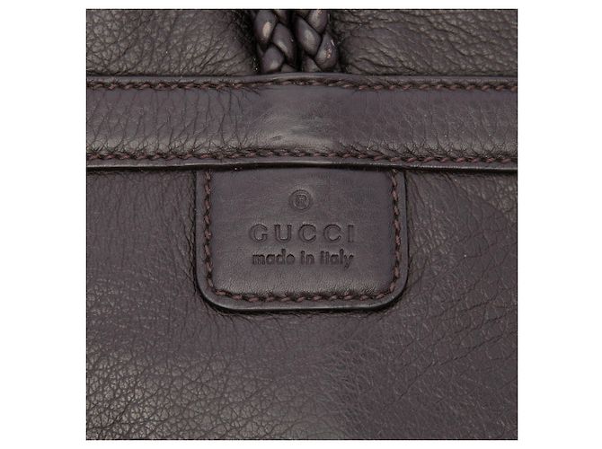 Clutch Bamboo in pelle di vitello marrone Gucci Marrone scuro - vista 5