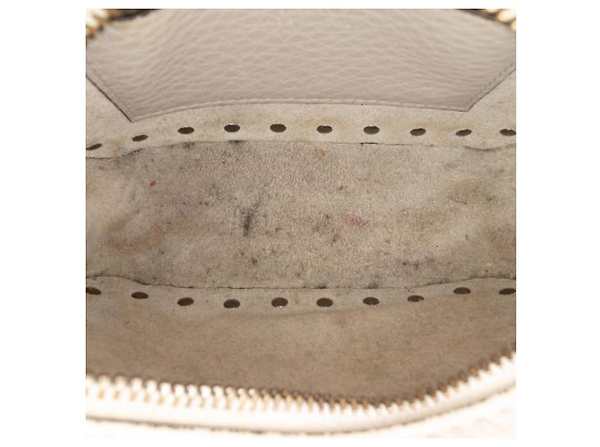 Borsa a tracolla Valentino Gray Pebbled Calfskin Rockstud Flap Pocket Camera Bag Marrone - vista 4