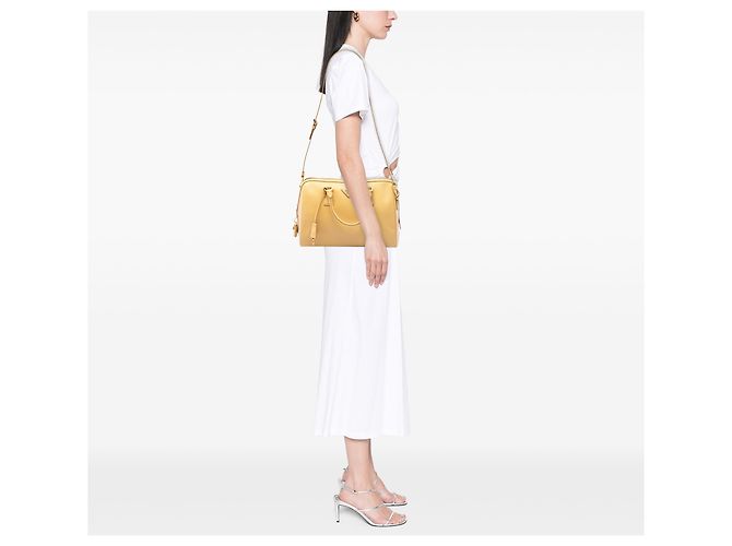 Borsa Boston Lux Saffiano gialla Prada Giallo - vista 6