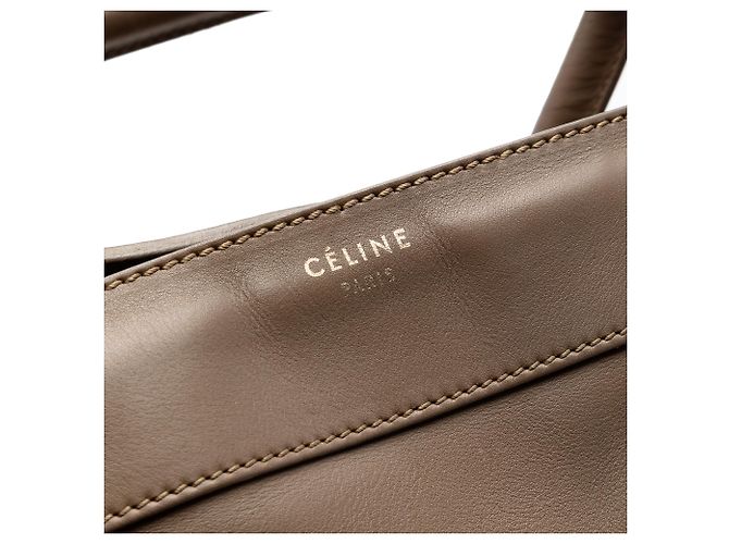 Luggage Céline Tote in pelle marrone Celine Taupe - vista 5