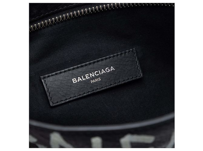 Clutch Balenciaga in pelle nera con graffiti Nero - vista 5
