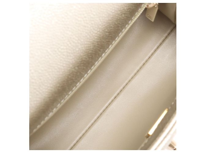Coco Handle Borsa Chanel Gold Mini Quilted Caviar Coco Top Handle D'oro - vista 3