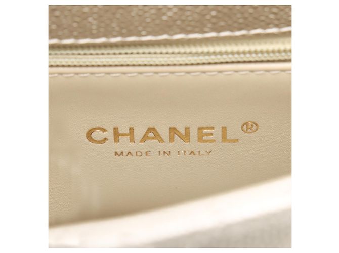 Coco Handle Borsa Chanel Gold Mini Quilted Caviar Coco Top Handle D'oro - vista 4