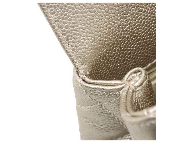 Coco Handle Borsa Chanel Gold Mini Quilted Caviar Coco Top Handle D'oro - vista 5