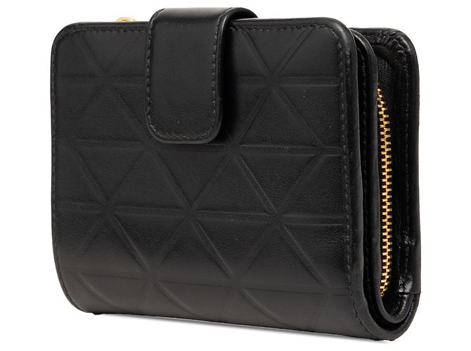 Carteira bifold Prada preta em couro de vitelo macio acolchoado com triângulo Preto - vista 2