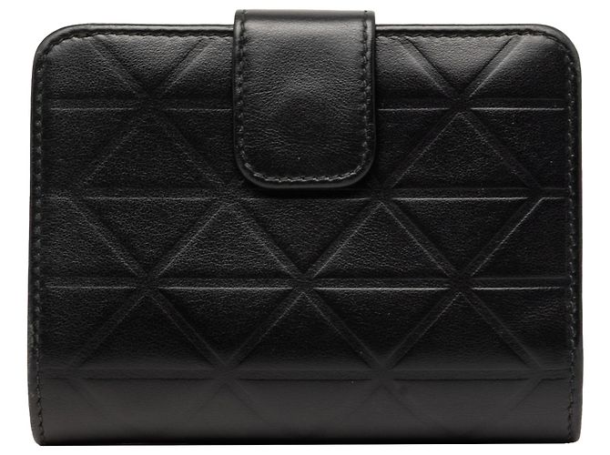 Carteira bifold Prada preta em couro de vitelo macio acolchoado com triângulo Preto - vista 7