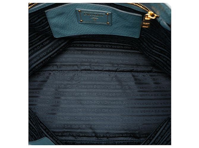 Prada Blue Vitello Daino Open Convertible Tote Blau - Ansicht 4