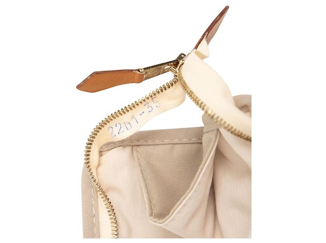 Clutch Tapis de Selle in tela bicolore marrone Hermès Beige - vista 6