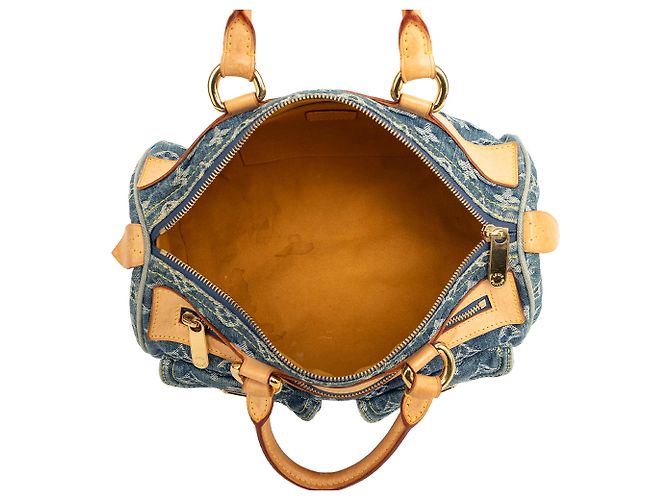 Louis Vuitton Blue Monogram Denim Neo Speedy 30 Azul - vista 4