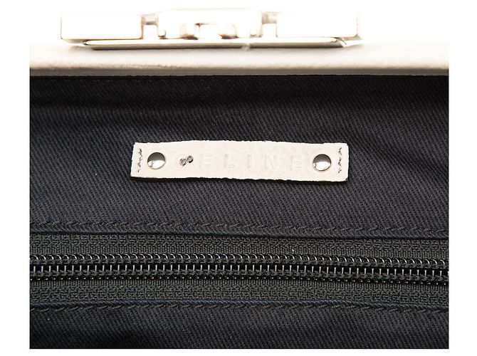 Céline Borsa Doctor Soft Frame in pelle di vitello granulata grigia Celine Marrone Grigio - vista 5