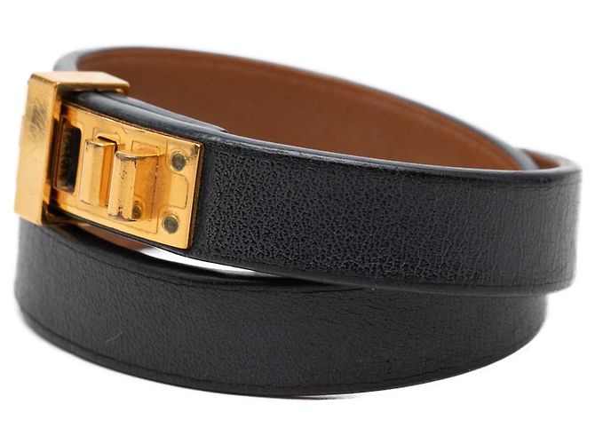 Bracciale Hermès Black Swift Mini Dog Double Tour Nero - vista 2