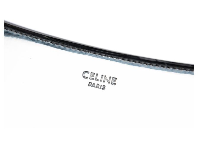 Céline Borsa a tracolla Celine Croque in pelle metallizzata argento Medium - vista 5