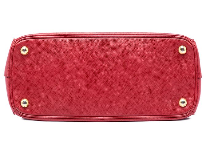 Borsa Satchel Prada Red Medium Saffiano Galleria Double Zip Rosso - vista 3