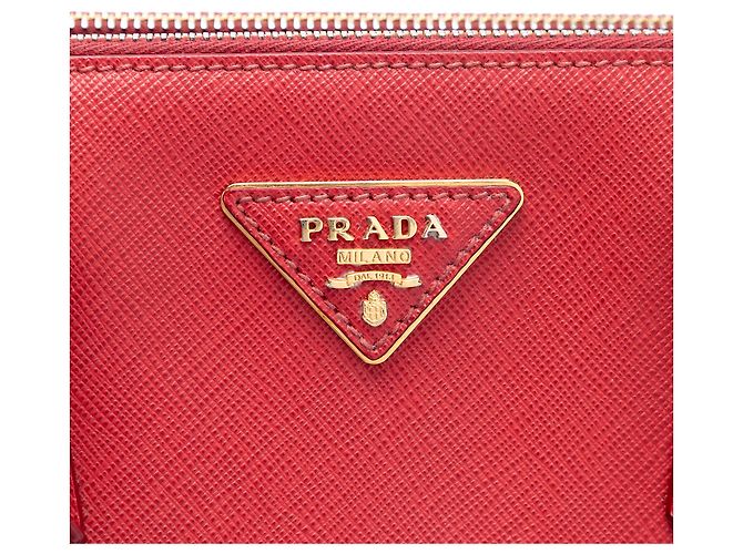 Borsa Satchel Prada Red Medium Saffiano Galleria Double Zip Rosso - vista 5