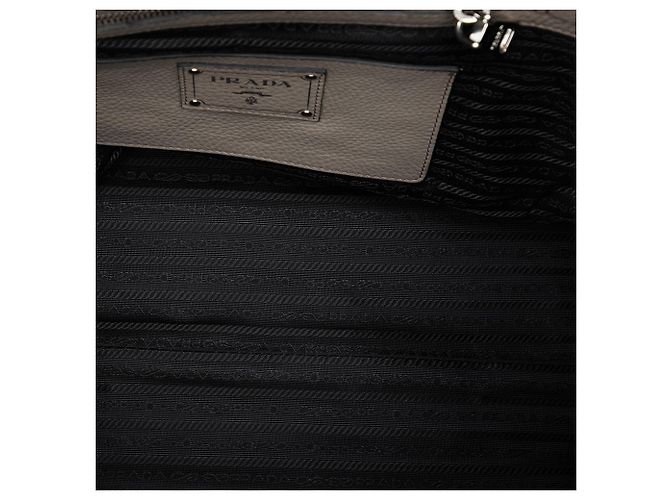 Tote Aperto Convertibile Prada Gray Vitello Daino Marrone - vista 4