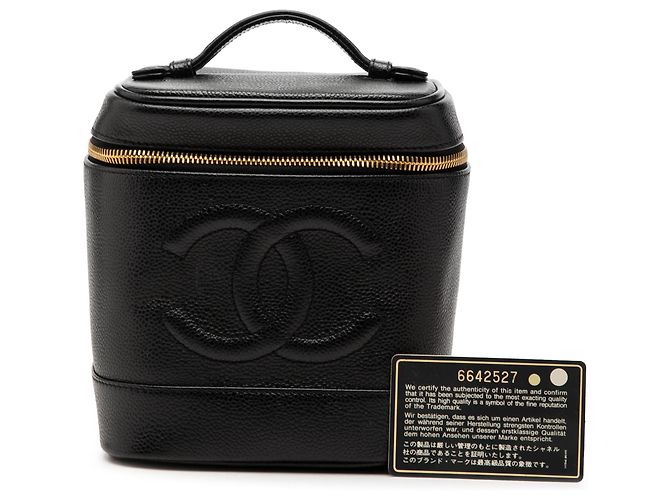 Vanity Beauty case Chanel Black CC Caviar Nero - vista 8