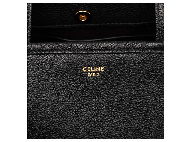 Céline Celine Black Small Grained Calfskin Folded Cabas Tote - view 5